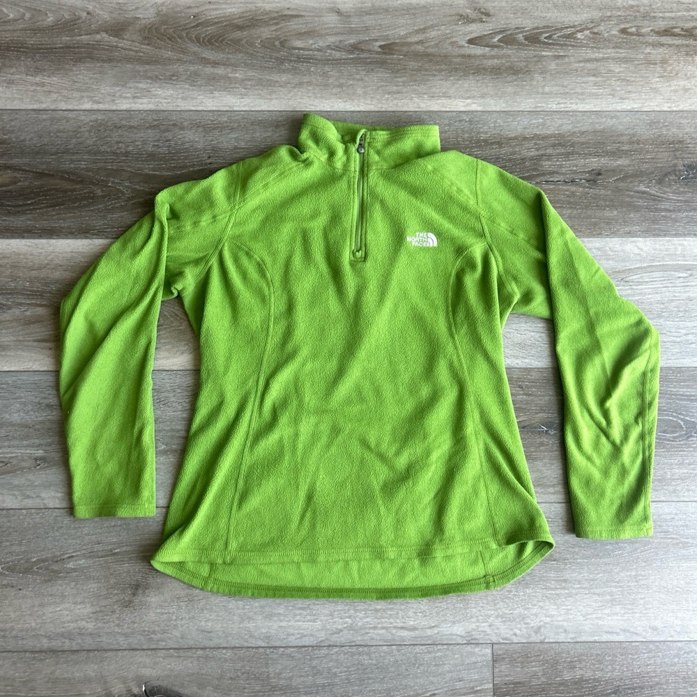 The North Face fleece Quarter Zip Green Medium